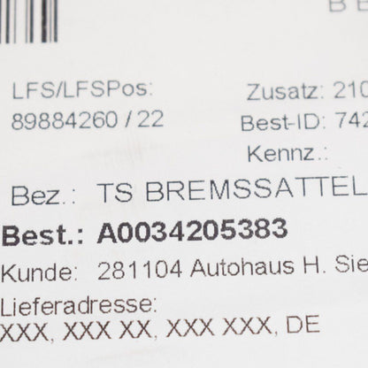 new mercedes-benz s-class w221 front left brake caliper 2012 a0034205383