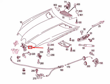 NEW MERCEDES-BENZ SLK R171 ENGINE HOOD TOP RETAINING HOOK A1718800064 ORIGINAL