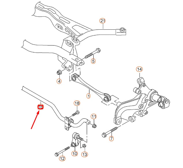 NEW AUDI A3 8V REAR ANTI ROLL BAR 5Q0511305AT ORIGINAL