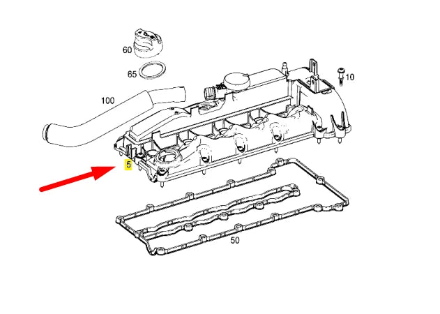NEW MERCEDES-BENZ C-CLASS W205 VALVE COVER A6510108918 ORIGINAL
