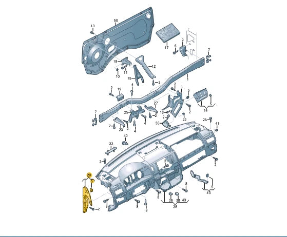 NEW VW TRANSPORTER V T5 LEFT DASHBOARD RETAINING FRAME LHD 7H0857027D ORIGINAL