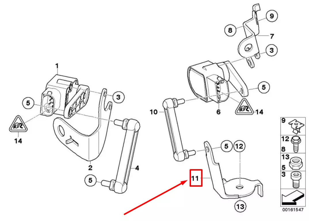 NEW BMW 3 E93 LEFT HEADLIGHT REGULATING ROD BRACKET 37142283617 2283617 ORIGINAL