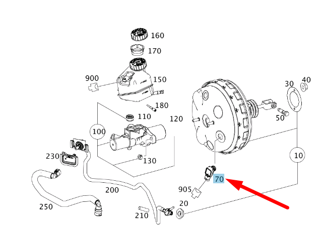 NEW MB E W212 BRAKE UNIT VACUUM SENSOR PRESSURE SENSOR A0065422518 ORIGINAL