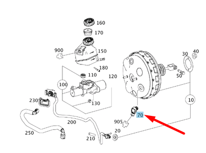 NEW MB E W212 BRAKE UNIT VACUUM SENSOR PRESSURE SENSOR A0065422518 ORIGINAL