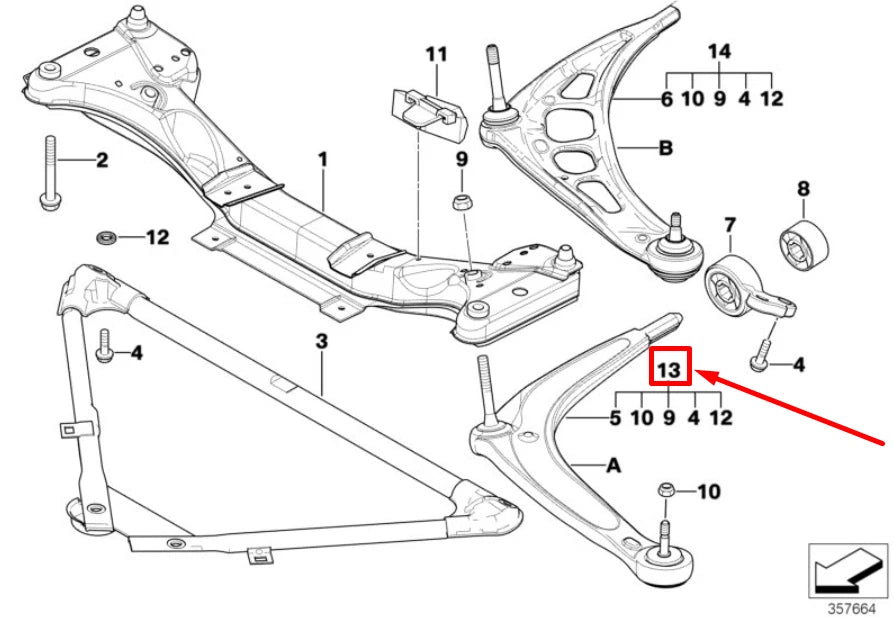 NEW BMW 3 E46 FRONT LEFT LOWER WISHBONE ARM 2343359 31122343359 ORIGINAL