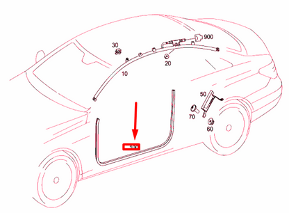 new mb e coupe c207 front left door edge protection a20769203769b00 original