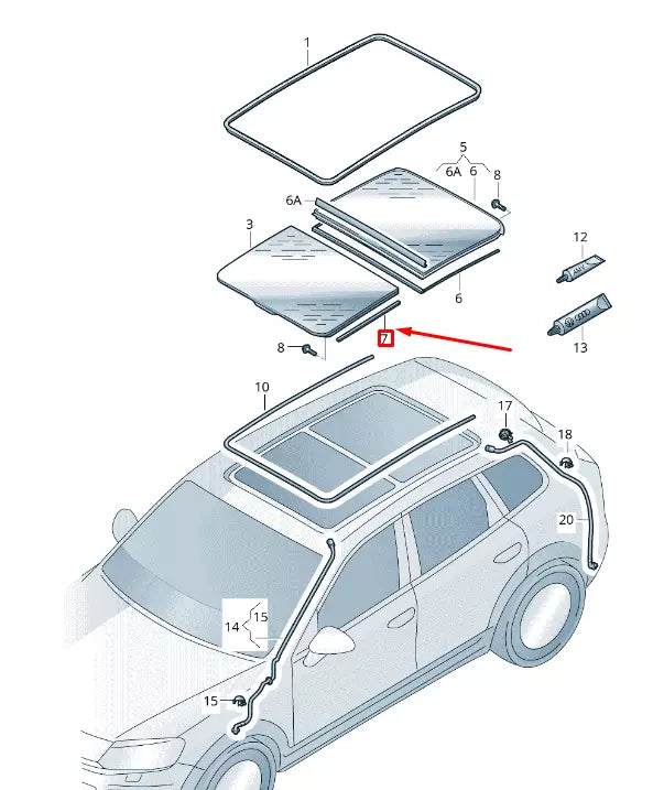 NEW VW TOUAREG 7P MK2 PANORAMA SUNROOF TRIM 7P08777919B9