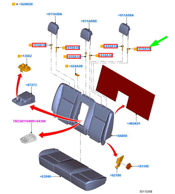 new ford ranger t6 mk1 rear seat headrest guide sleeve 1750794 original