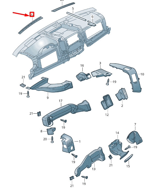 NEW VW CRAFTER 2F MK1 LEFT PANEL WINDSCREEN DEFROSTER VENT 2E0819635A ORIGINAL