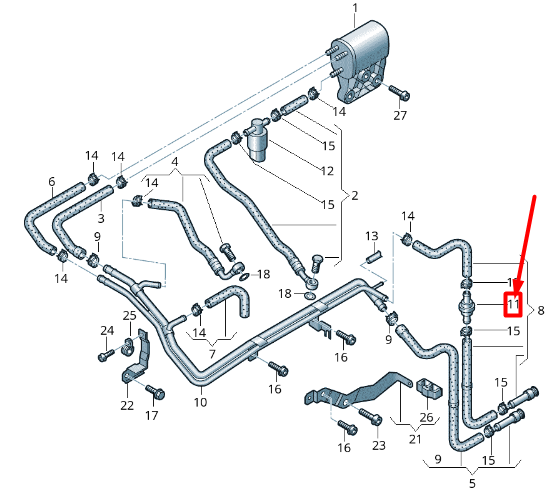 new volkswagen crafter 2f mk1 fuel non-return valve 165201542b original