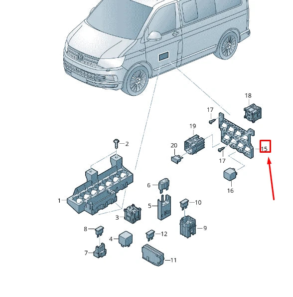 NEW VW TRANSPORTER VI T6 RELAY PLATE 8 PIN 7H0937503