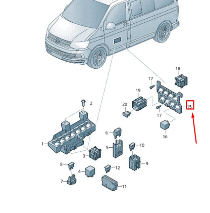 NEW VW TRANSPORTER VI T6 RELAY PLATE 8 PIN 7H0937503