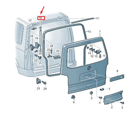 NEW VW TRANSPORTER VI T6 REAR LID GAS FILLED STRUT 7E7827550E