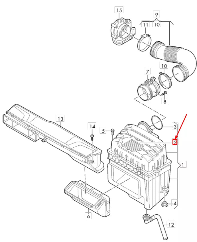 NEW VOLKSWAGEN ATLAS CROSS SPORT CA1 AIR FILTER ELEMENT 3QF129620 ORIGINAL