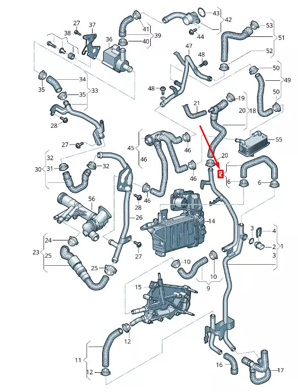 NEW VW TRANSPORTER VI T6 COOLANT HOSE 7E0121058S