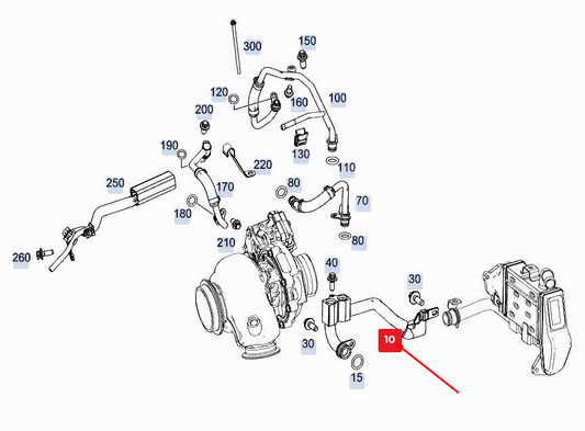 new mercedes-benz gle w167 engine water line a6542031602 original