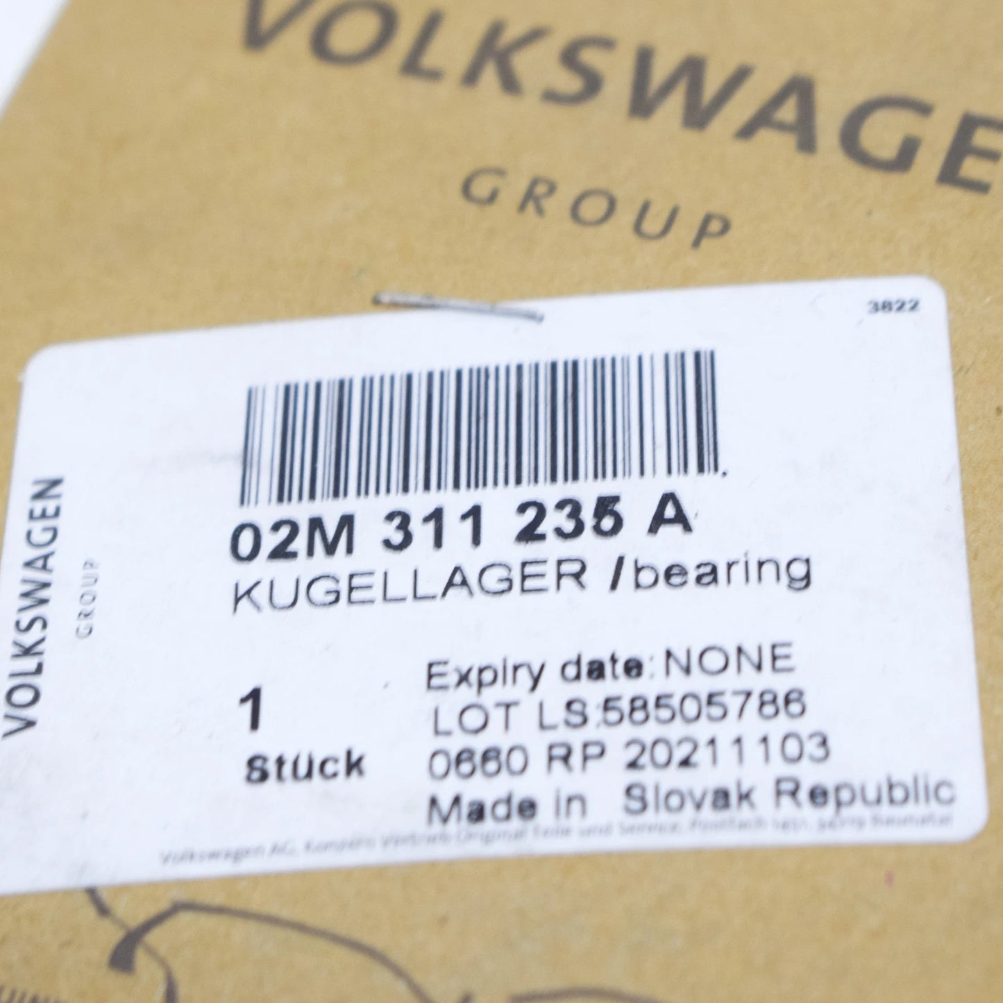 NEW VW GOLF 5K MK6 MANUAL TRANSMISSION INPUT SHAFT BEARING 02M311235A