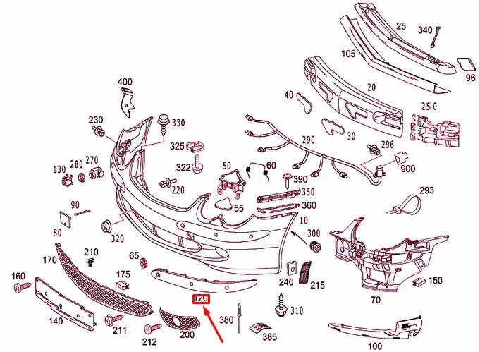 NEW MERCEDES-BENZ SL R230 FRONT BUMPER LEFT PTS RAIL A23088511219999