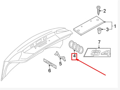 NEW AUDI A4 B9 REAR LID EMBLEM BADGE 8W58537422ZZ