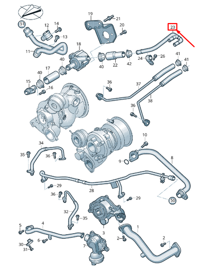 new audi a6 c8 engine coolant water pipe 06m121085s original