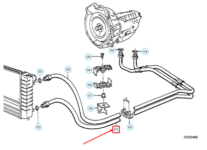 new bmw 3 e30 transmission oil cooler hose pipe inlet 17221712689 original