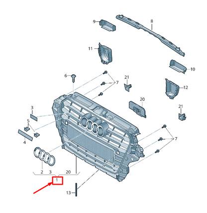 new audi a3 sportback 8v radiator grille 8v5853651gcka 8v5853651g cka original