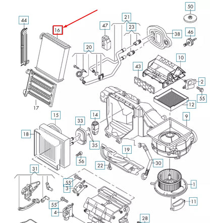 NEW AUDI A3 8V INTERIOR HEATER EXCHANGER 5Q0819031B ORIGINAL