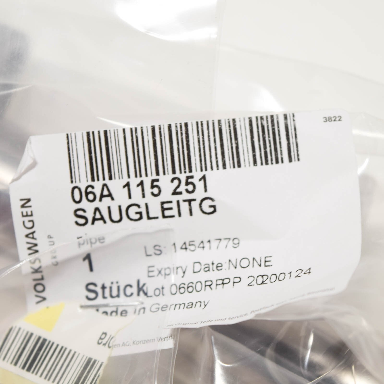 NEW AUDI TT 8N OIL PUMP TUBE 06A115251 1.8 PETROL ORIGINAL