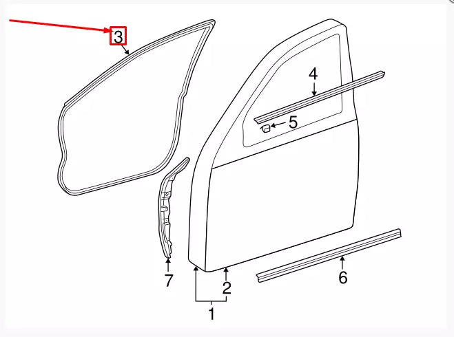 NEW MERCEDES-BENZ E-CLASS W211 FRONT LEFT DOOR SEAL A2117200178 ORIGINAL