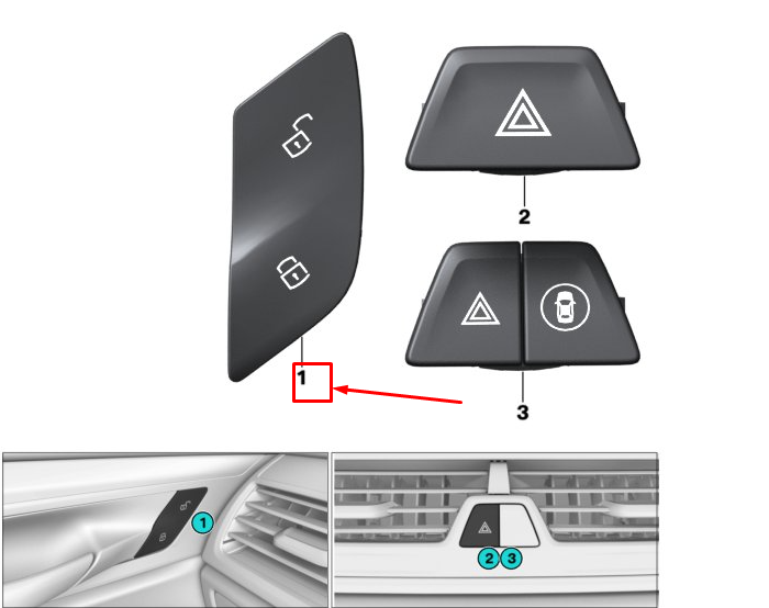 new bmw 5 touring g31 right door central locking switch 61319860546 original
