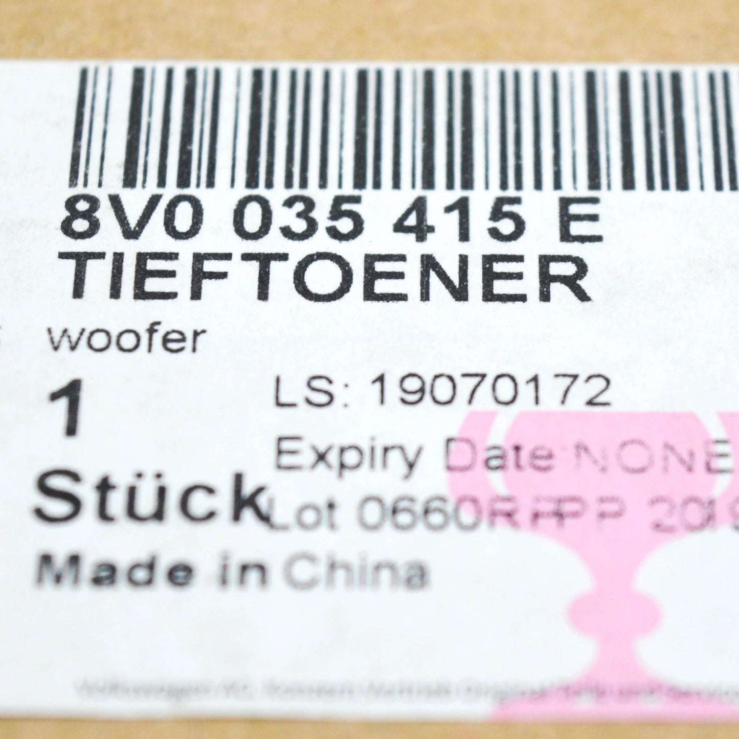 NEW AUDI A3 RS3 SPORTBACK 8V FRONT DOOR LOUDSPEAKER BASS 8V0035415E ORIGINAL