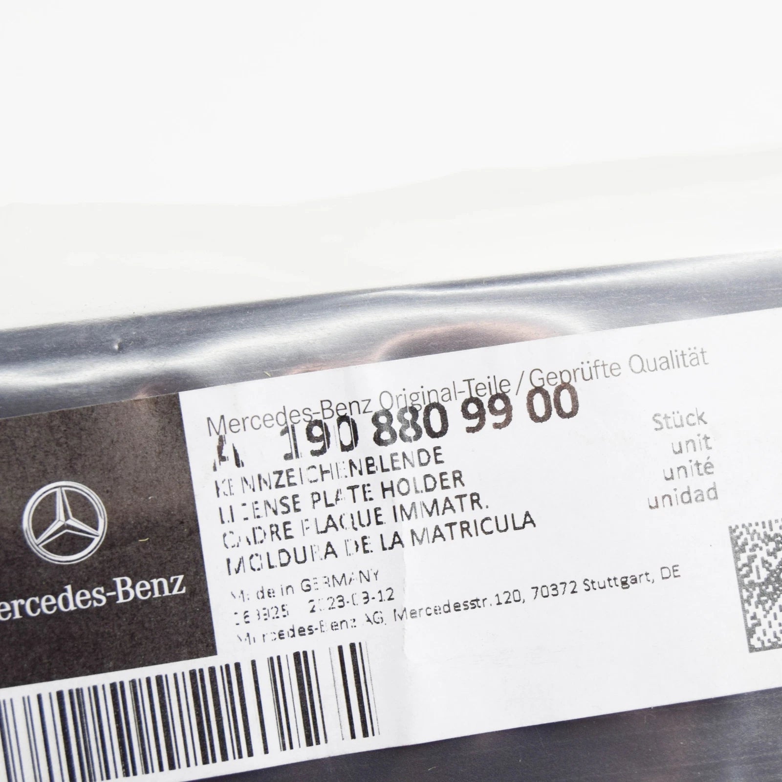 NEW MERCEDES-BENZ AMG GT C190 FRONT LICENCE PLATE MOLDING A1908809900 ORIGINAL