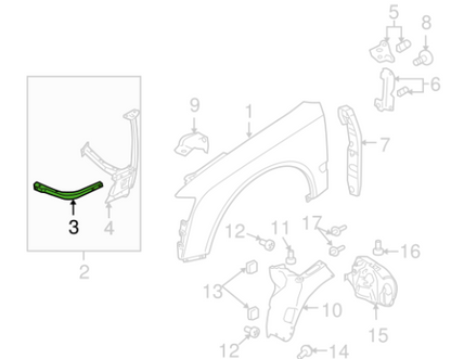new audi a8 d3 front right wing fender holder 4e0821264a original