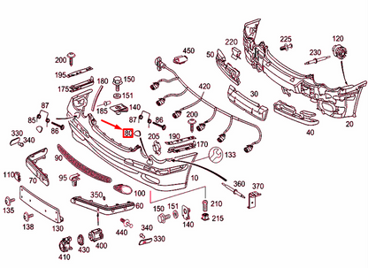 NEW MERCEDES-BENZ C W203 RIGHT HEADLIGHT WASHER COVER A20388008059999 ORIGINAL