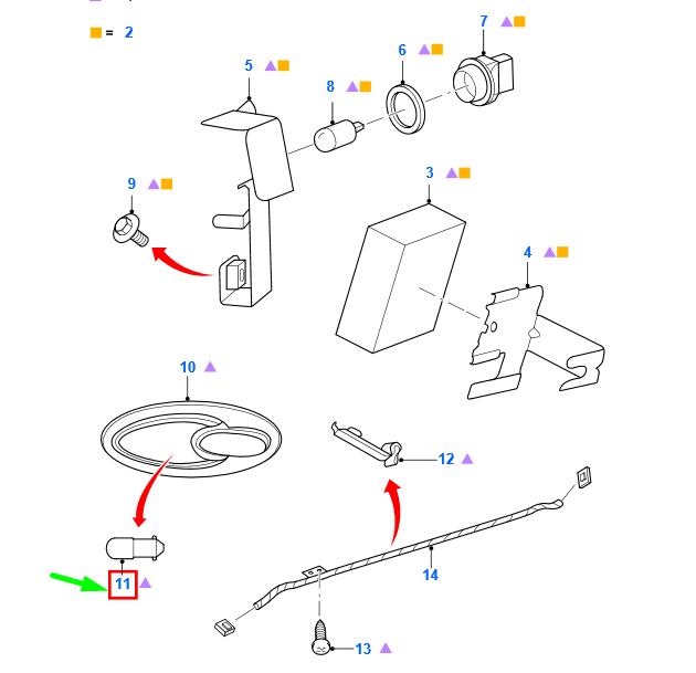 new ford ranger mk2 interior lamp bulb 12v 5w 1502796 6m3j-13d791-ab original