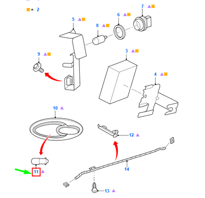 new ford ranger mk2 interior lamp bulb 12v 5w 1502796 6m3j-13d791-ab original