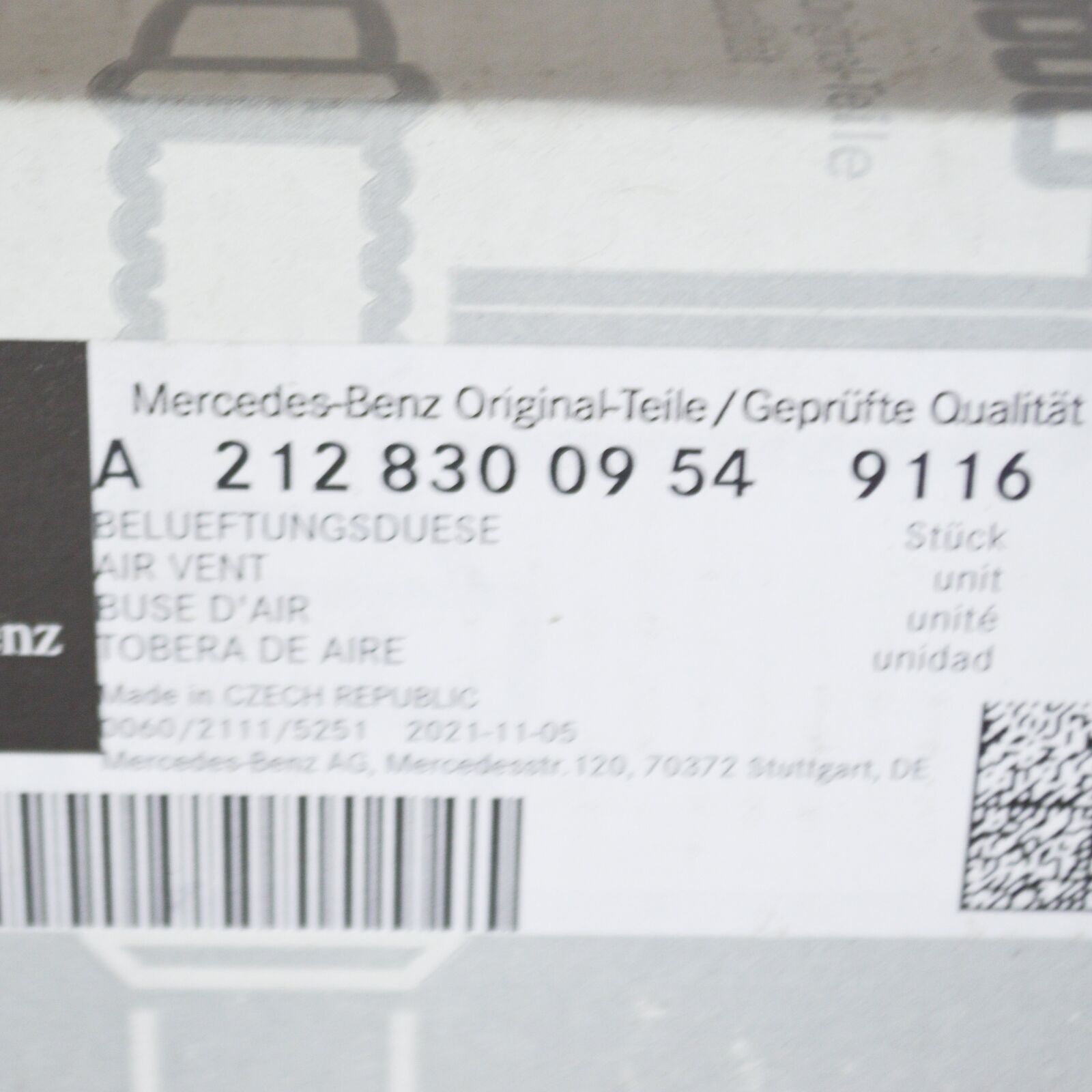 NEW MERCEDES-BENZ E W212 CENTER CONSOLE REAR AIR VENT A21283009549116 ORIGINAL