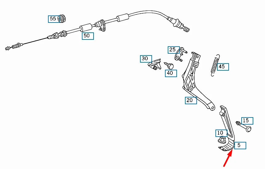 NEW MERCEDES-BENZ SL R129 THROTTLE PEDAL COVER A1703000004