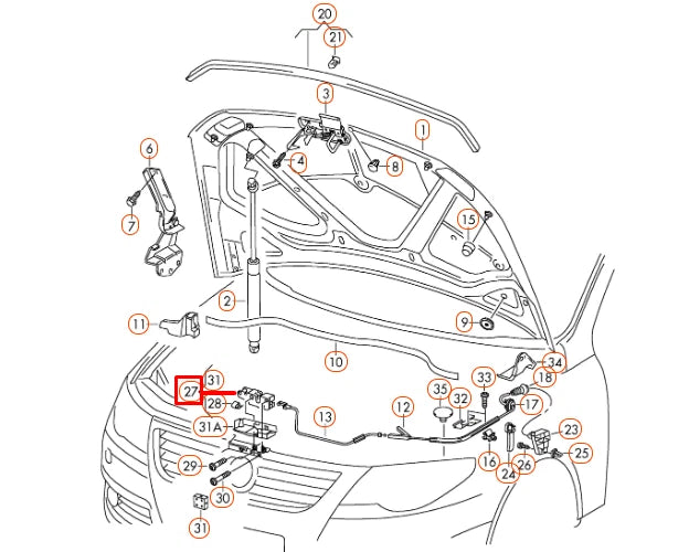 NEW VOLKSWAGEN PASSAT CC BONNET HOOD LID LOCK LHD 3C1823509H ORIGINAL