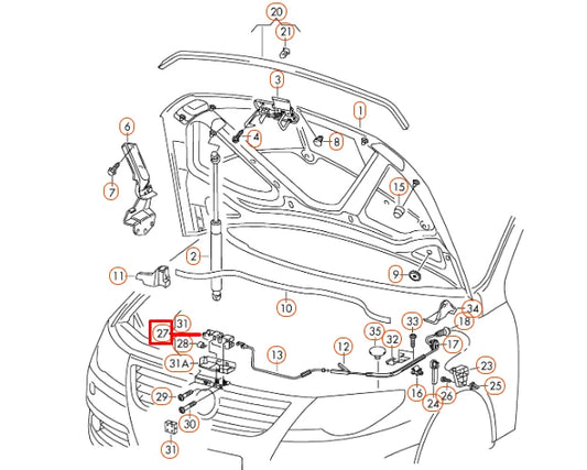 NEW VOLKSWAGEN PASSAT CC BONNET HOOD LID LOCK LHD 3C1823509H ORIGINAL