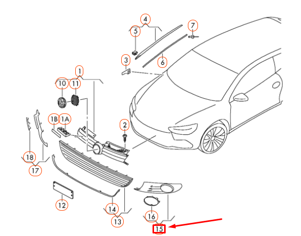 NEW VOLKSWAGEN GOLF MK6 FRONT BUMPER LEFT OUTER GRILLE 5K0854661ARYP ORIGINAL