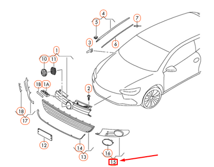 NEW VOLKSWAGEN GOLF MK6 FRONT BUMPER LEFT OUTER GRILLE 5K0854661ARYP ORIGINAL