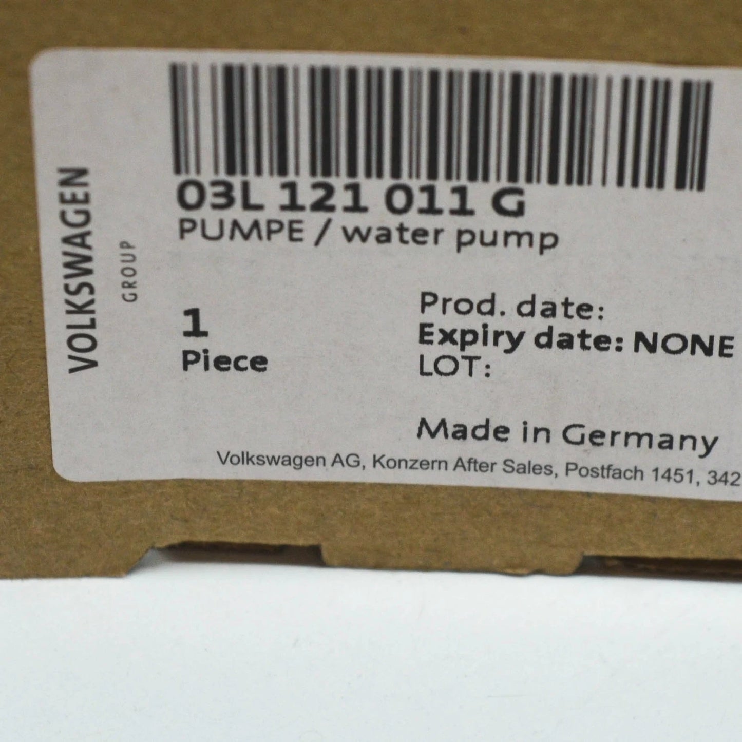 NEW AUDI A3 8P WATER PUMP 03L121011G 2.0TDI