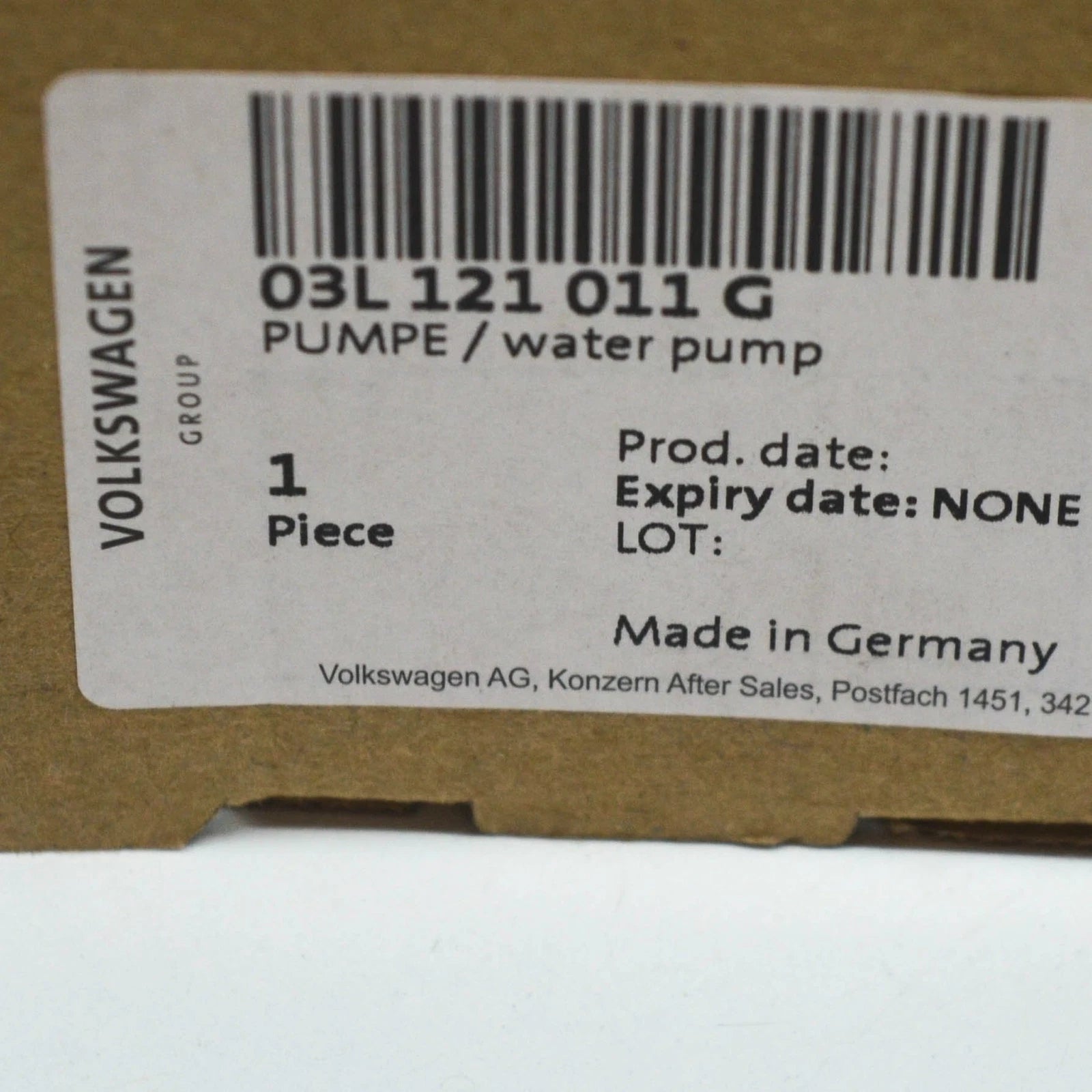 NEW AUDI A3 8P WATER PUMP 03L121011G 2.0TDI