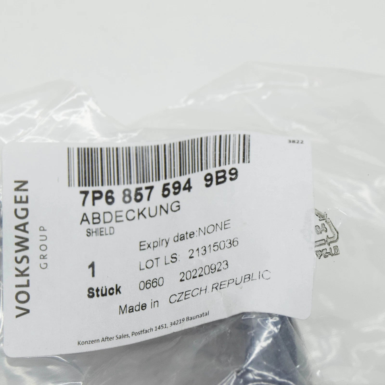 NEW VW TOUAREG 7P MK2 INTERIOR MIRROR CABLE GUIDE COVER 7P68575949B9 ORIGINAL