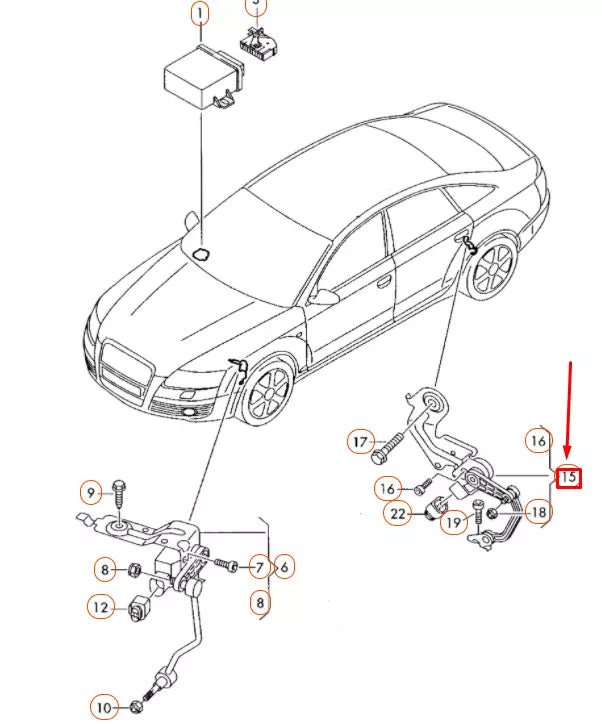 NEW AUDI A6 C6 REAR LEFT LEVEL SENSOR WITH POLES 4F0616571K