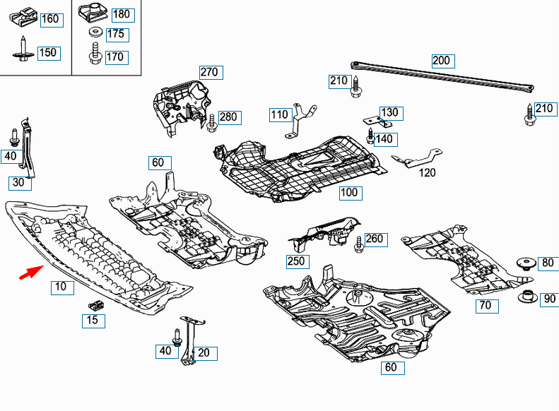 new mercedes-benz e-class w212 engine undertray cover a2125205423 original