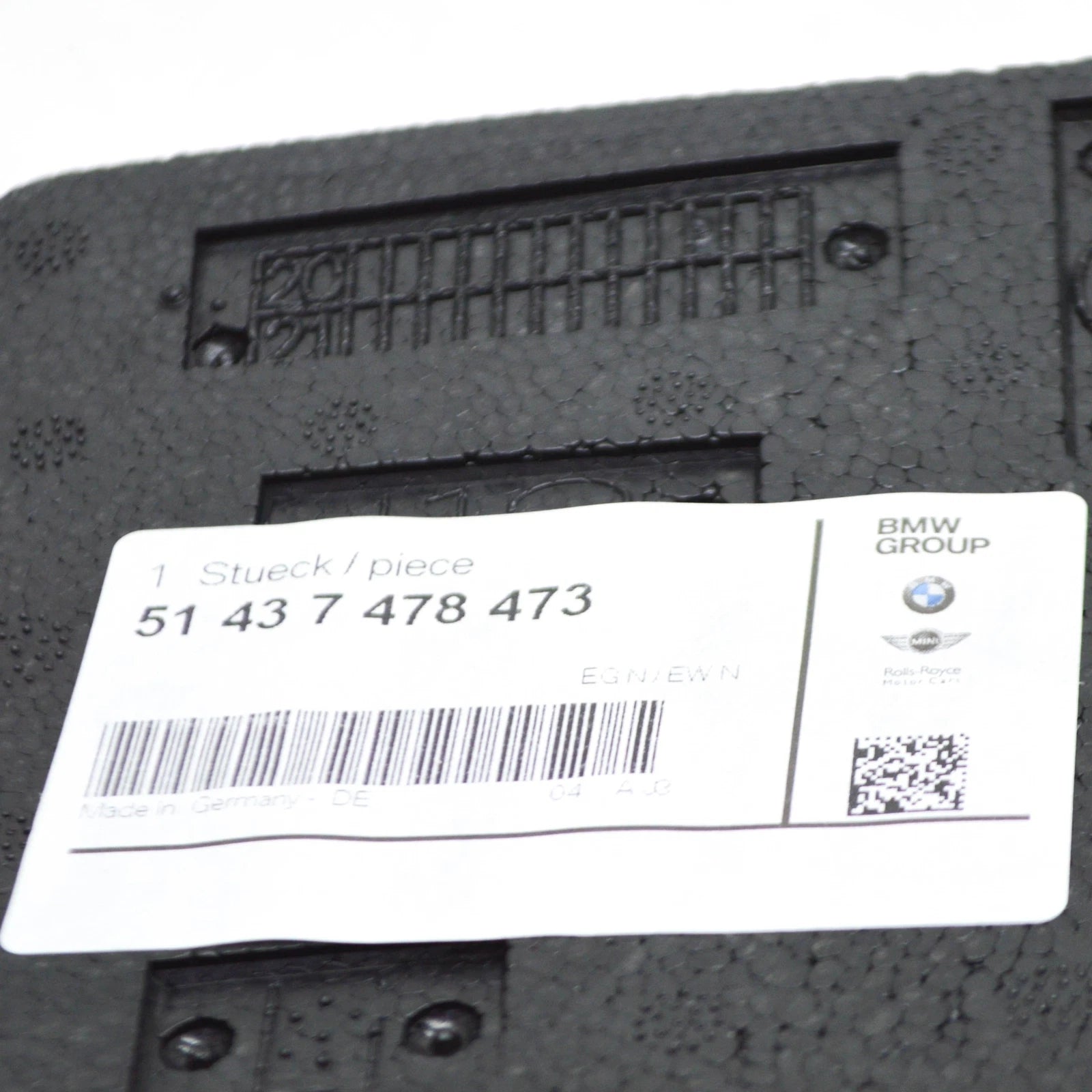 NEW BMW I8 I12 LEFT DOOR SILL COVER FOAM PAD 51437478473 7478473 ORIGINAL