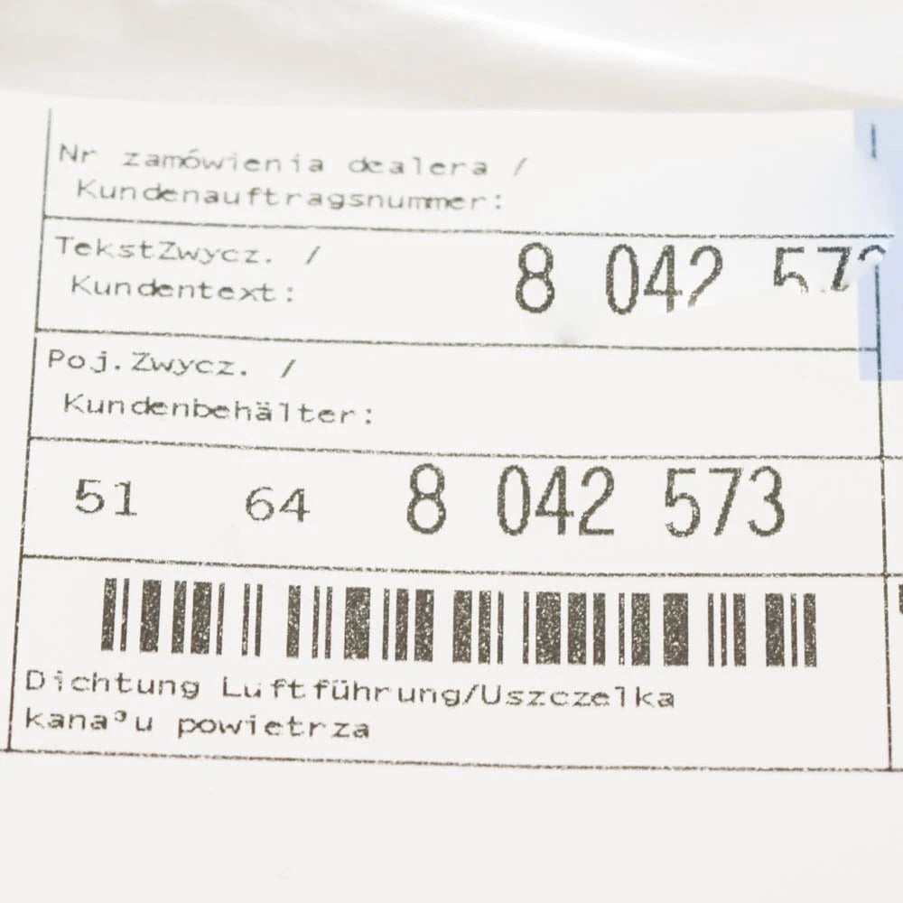 NEW BMW 3 E92 M3 4.0I AIR GUIDANCE SEAL 51648042573 8042573 ORIGINAL