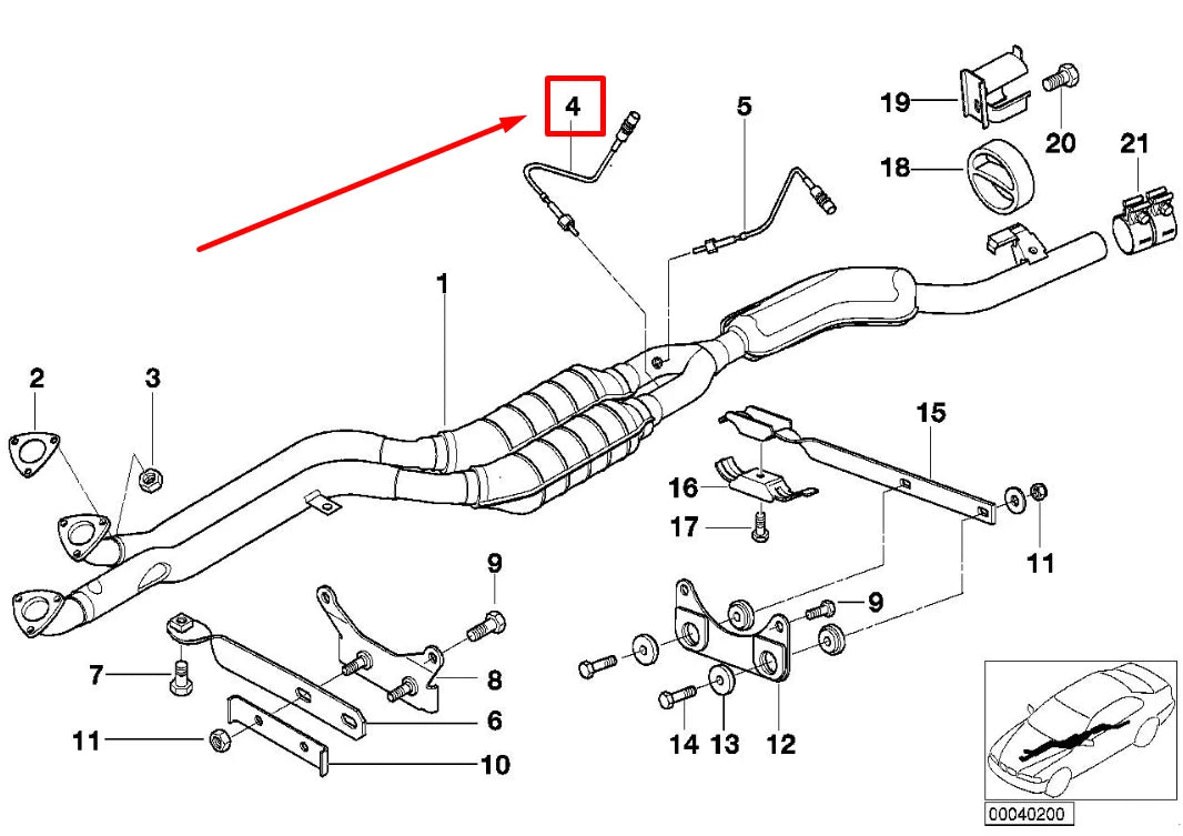 NEW BMW 3 COMPACT E36 LAMBDA OXYGEN SENSOR 1742051 11781742051 ORIGINAL